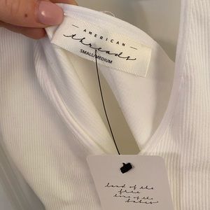 American Threads Halter Hailey Ribbed Top SZ: S/M